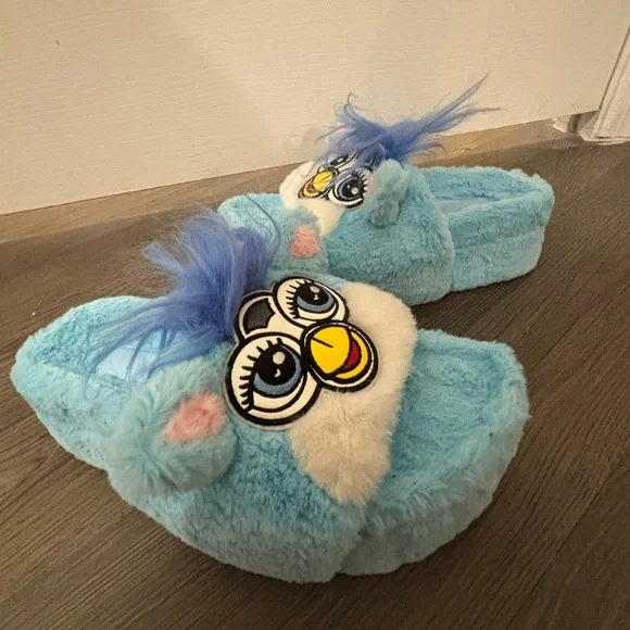 NWOB Dolls Kill x Furby Blue Furry Sandals - Picture 2 of 7